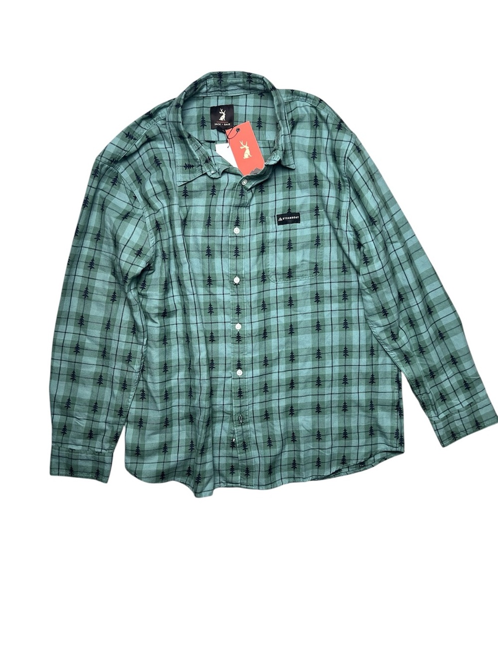 Jack & Sage The Evergreen Flannel Men’s Size XXL Outdoor AOP Tree Pattern NWT
